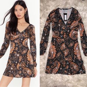 NWT Nasty Gal Paisley Dress